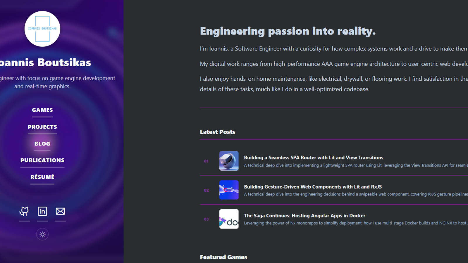 Project: Personal Website Re-architecture